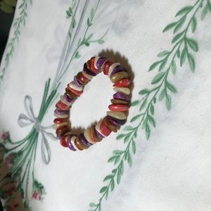 two homemade bead bracellets